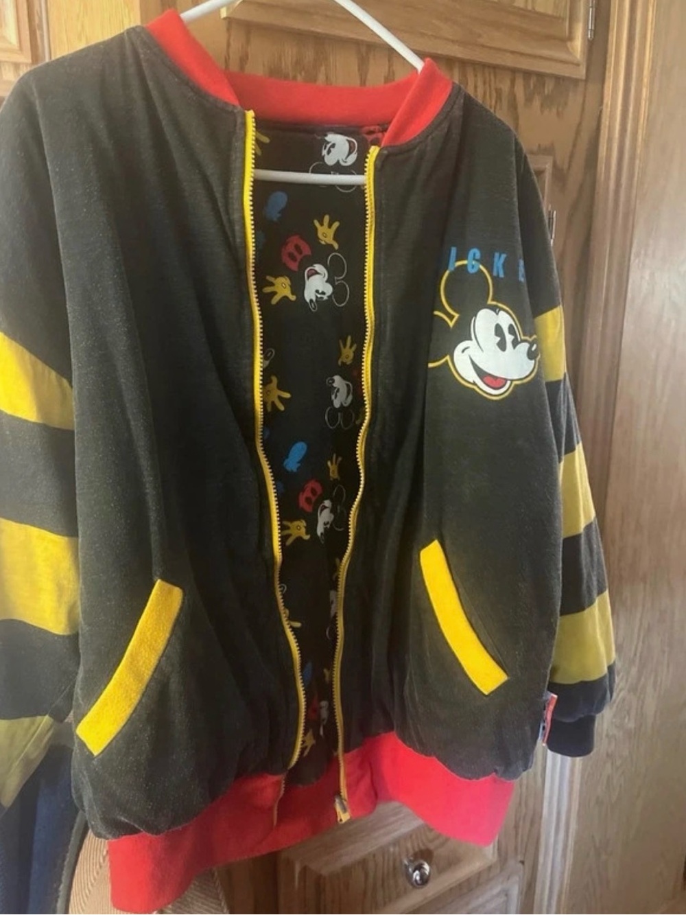 Mickey Mouse Black & Yellow Zip-Up reversible Jacket